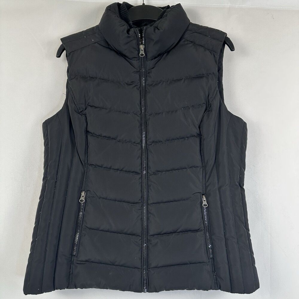 GH Bass &Co Down Vest, Full Zip Black Large Women Hiking Outdoors Puffer Warm